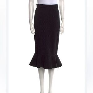 Opening Ceremony Black Textured Midi Ruffle Skirt S